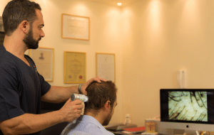 εξέταση της δότριας περιοχής με proscope