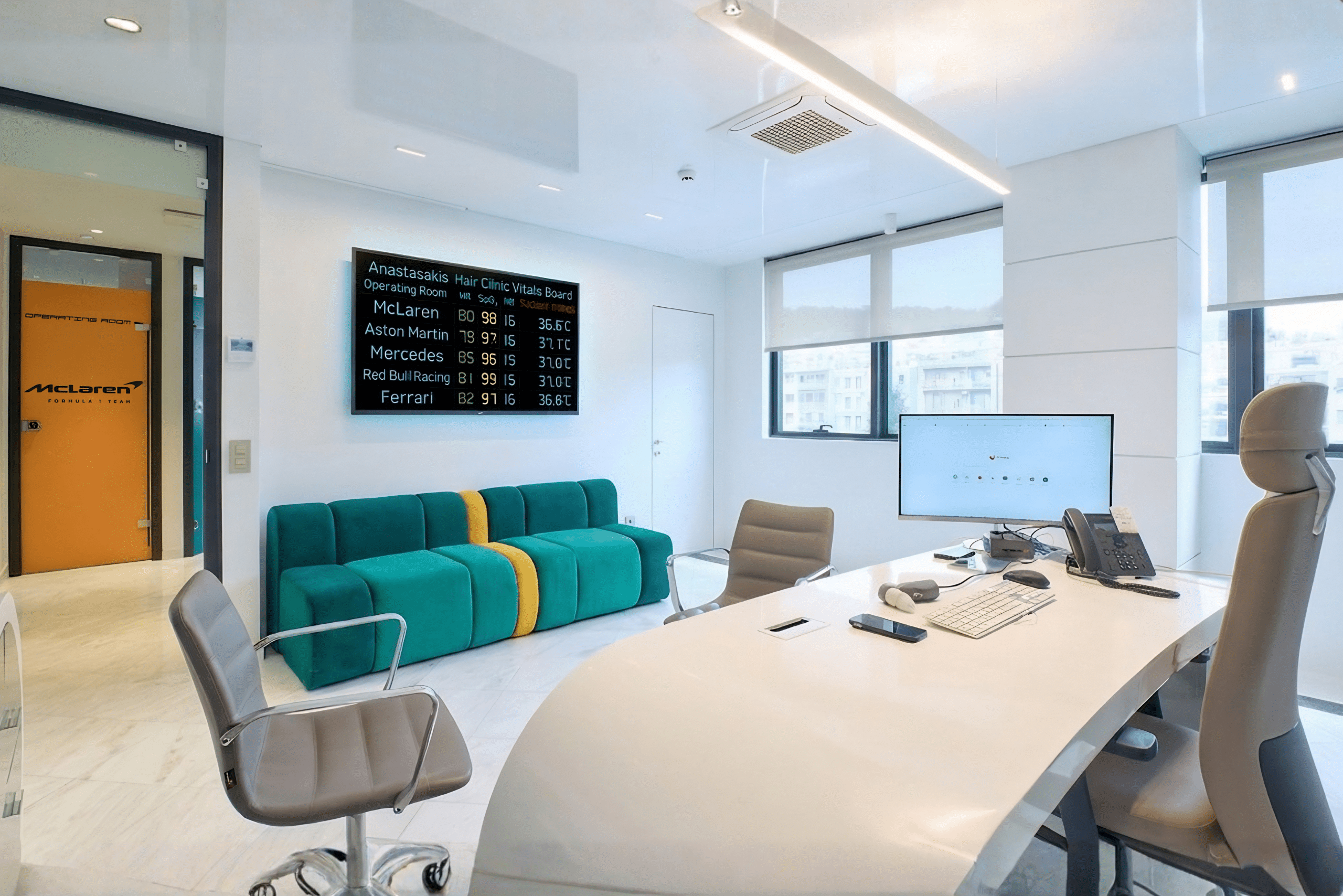 dr anastassakis office with monitor for vitals in every operating room